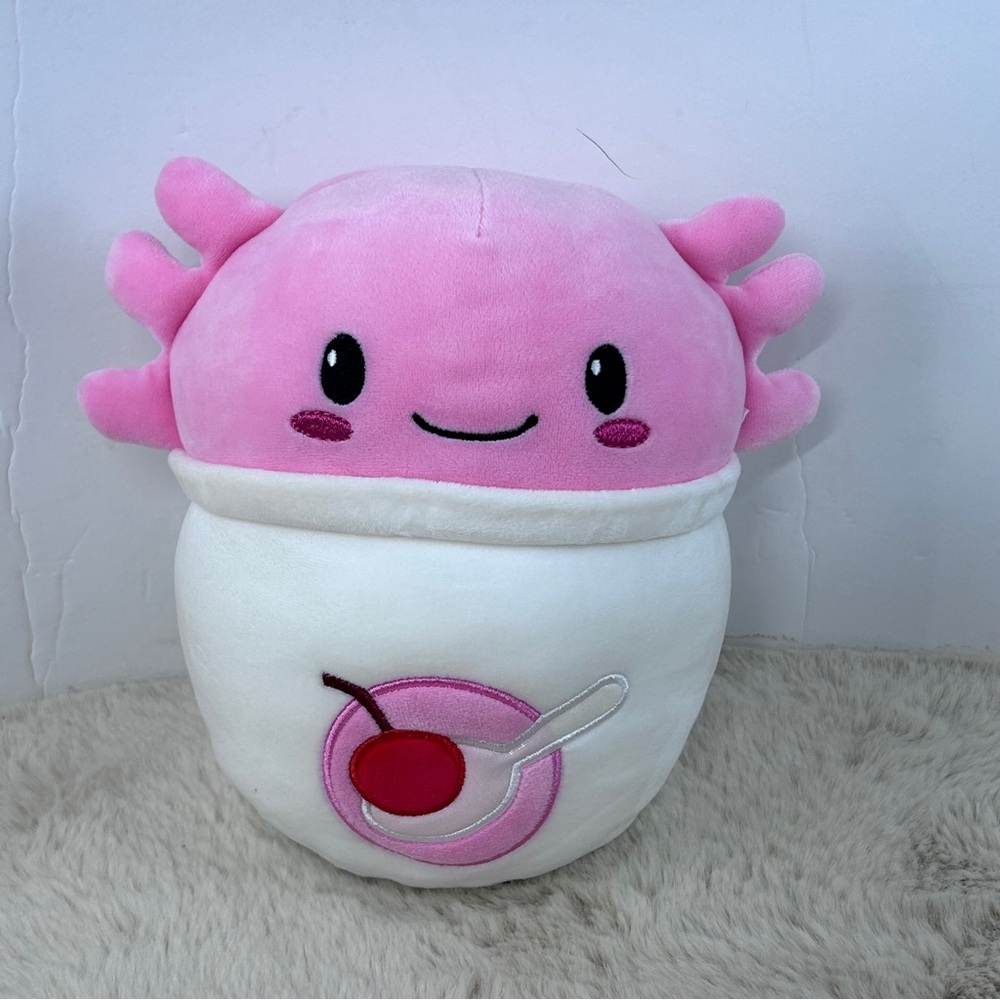 Cute & Cuddly Foodie Axolotl 9” Pink and White Plush‎ Toy